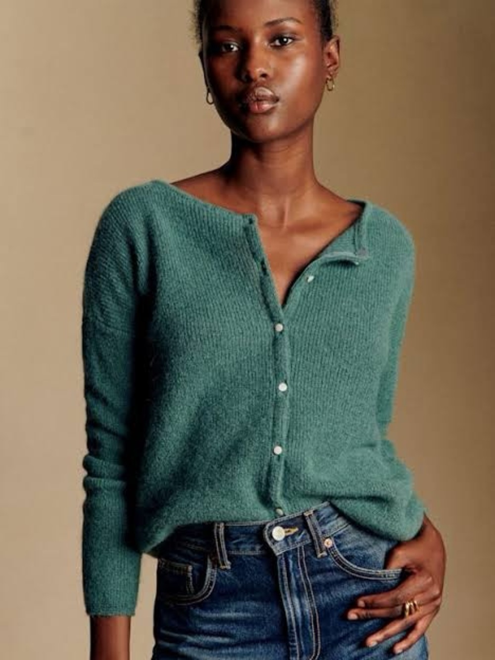 Sezane Gaspard Cardigan in Sage